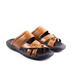 Country Maddox tan leather slippers for men with a sleek, stylish design Country Maddox tan leather slippers for men with a sleek, stylish design