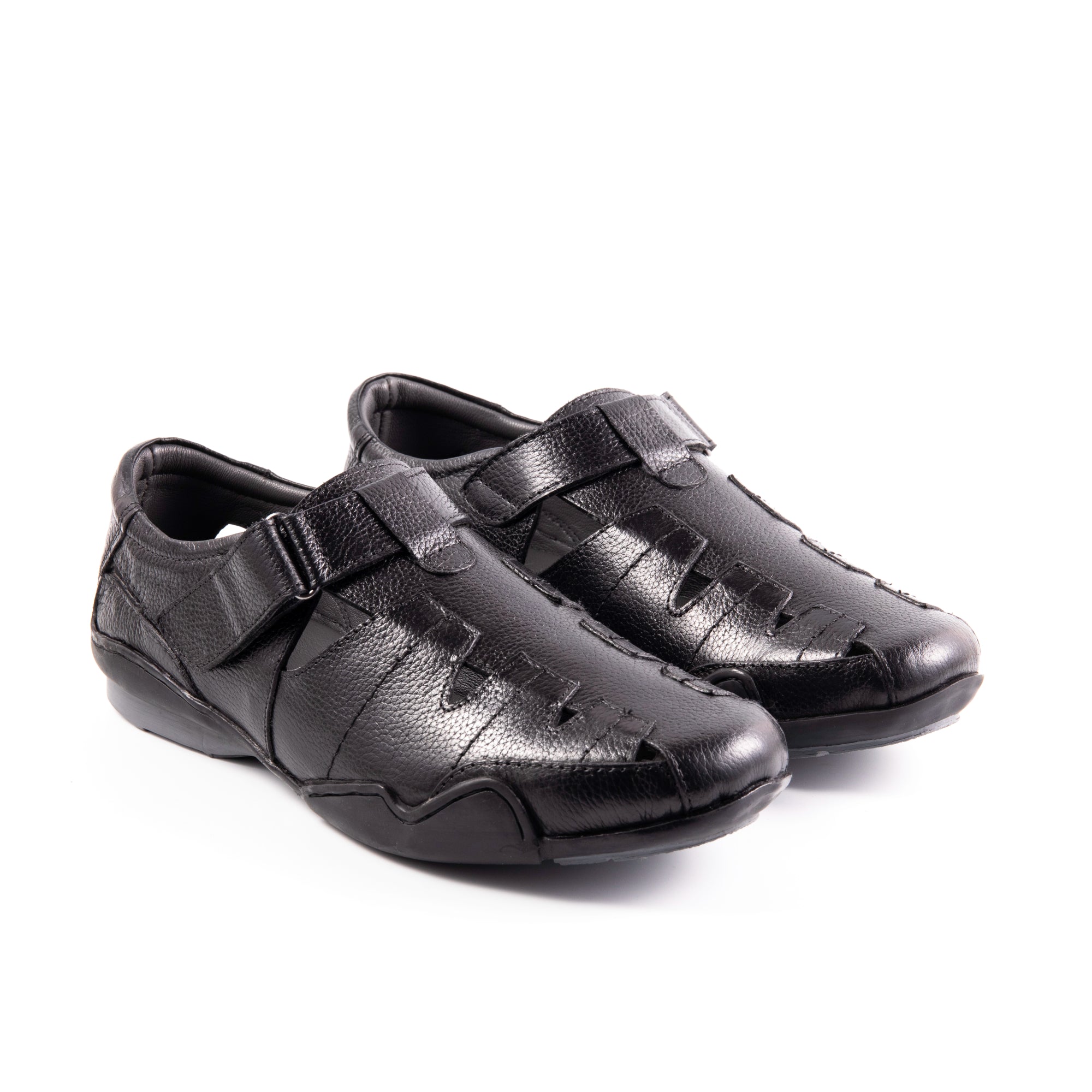 Stylish black leather sandals designed for comfort by Country Maddox Stylish black leather sandals designed for comfort by Country Maddox