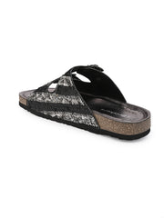 A pair of Balck/Silver Hand Embroided sliders A pair of Balck/Silver Hand Embroided sliders
