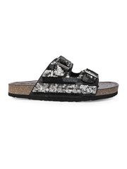 A pair of Balck/Silver Hand Embroided sliders A pair of Balck/Silver Hand Embroided sliders