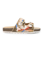 A pair of White Hand Embroided sliders A pair of White Hand Embroided sliders