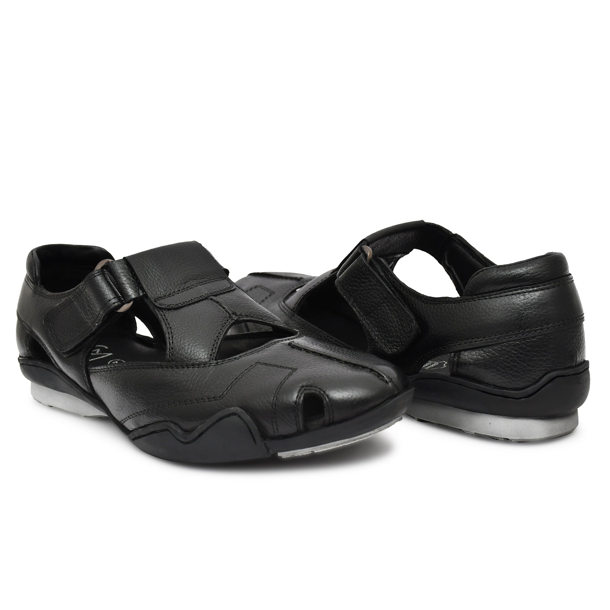 Close-up of adjustable straps on Country Maddox leather sandals. Close-up of adjustable straps on Country Maddox leather sandals.