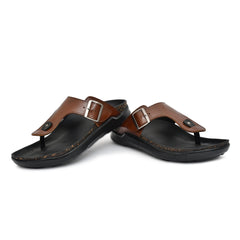 Brown Leather Slippers For Men By CM Brown Leather Slippers For Men By CM