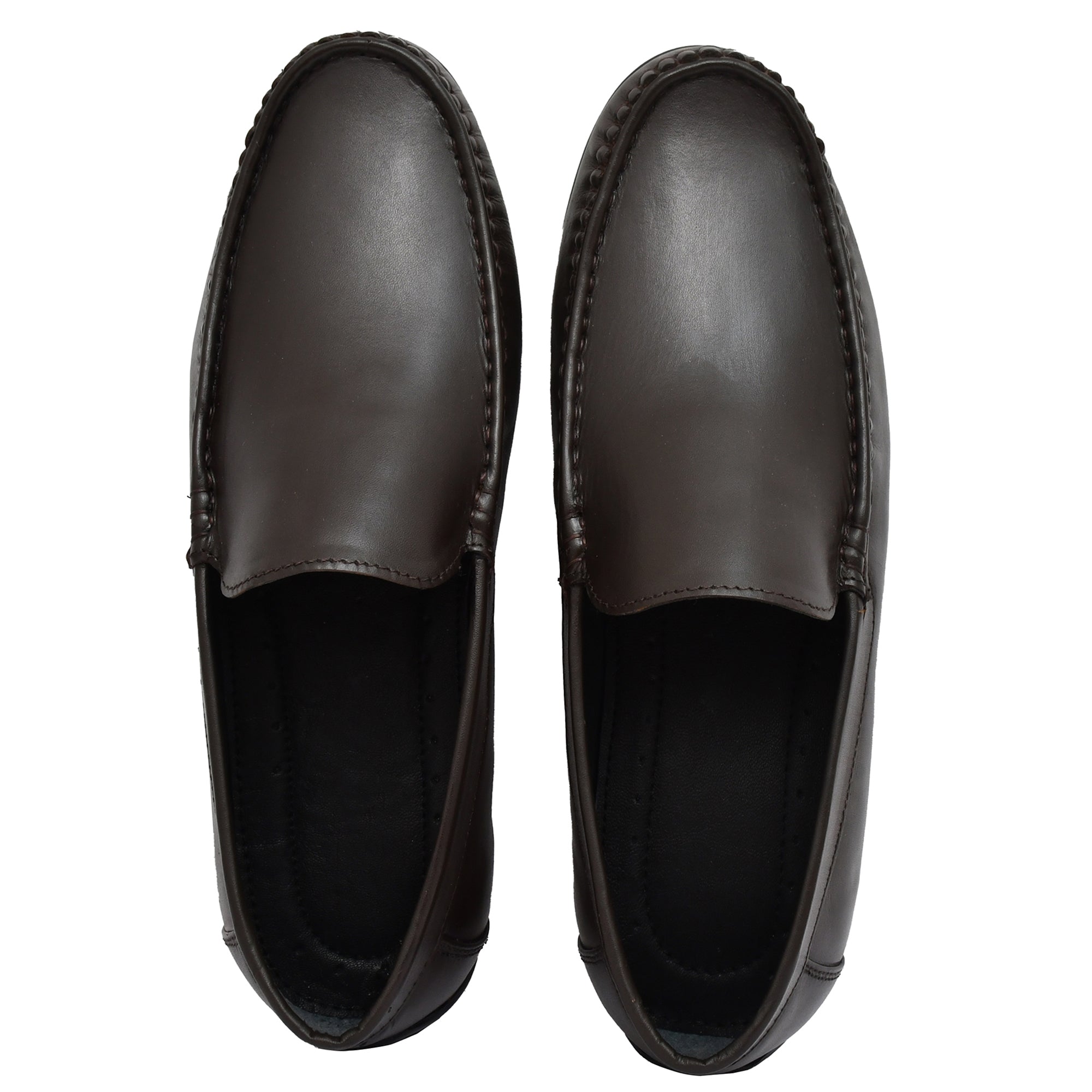 Brown leather loafers featuring premium craftsmanship and stylish finish. Brown leather loafers featuring premium craftsmanship and stylish finish.