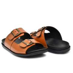 Soft and durable tan leather slippers by Country Maddox for everyday wear Soft and durable tan leather slippers by Country Maddox for everyday wear