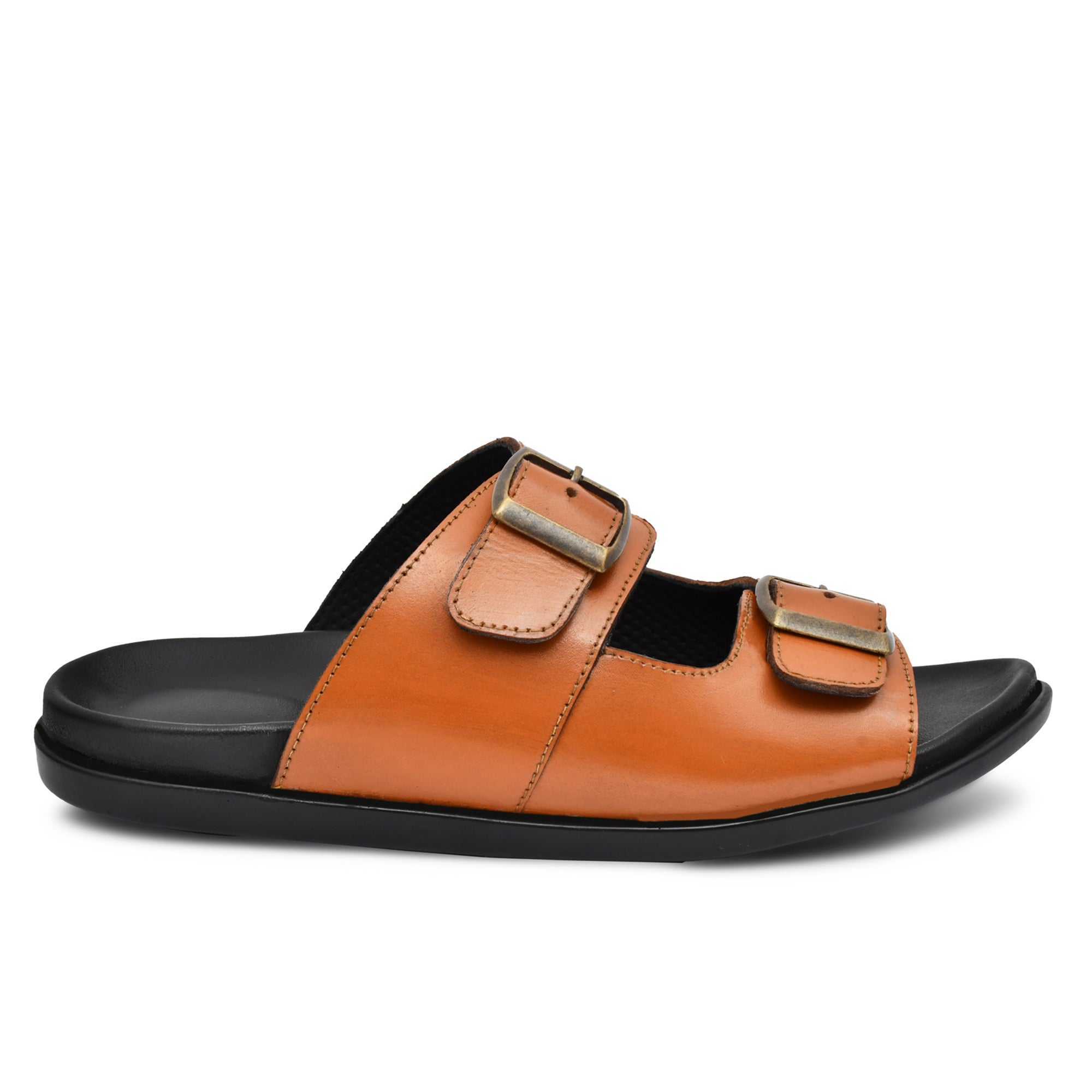 Stylish tan leather slippers by Country Maddox, perfect for casual wear Stylish tan leather slippers by Country Maddox, perfect for casual wear