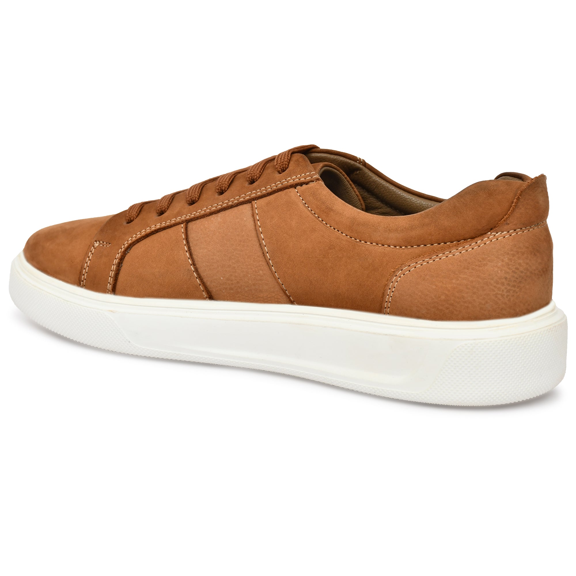 Versatile tan leather sneakers with Nu-Buck texture by Country Maddox Versatile tan leather sneakers with Nu-Buck texture by Country Maddox