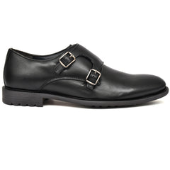 Elegant Black Double Strap Monk Shoes from Country Maddox, crafted from premium leather. Elegant Black Double Strap Monk Shoes from Country Maddox, crafted from premium leather.