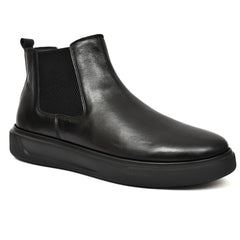 Stylish leather boot featuring unique detailing and a modern design. Stylish leather boot featuring unique detailing and a modern design.