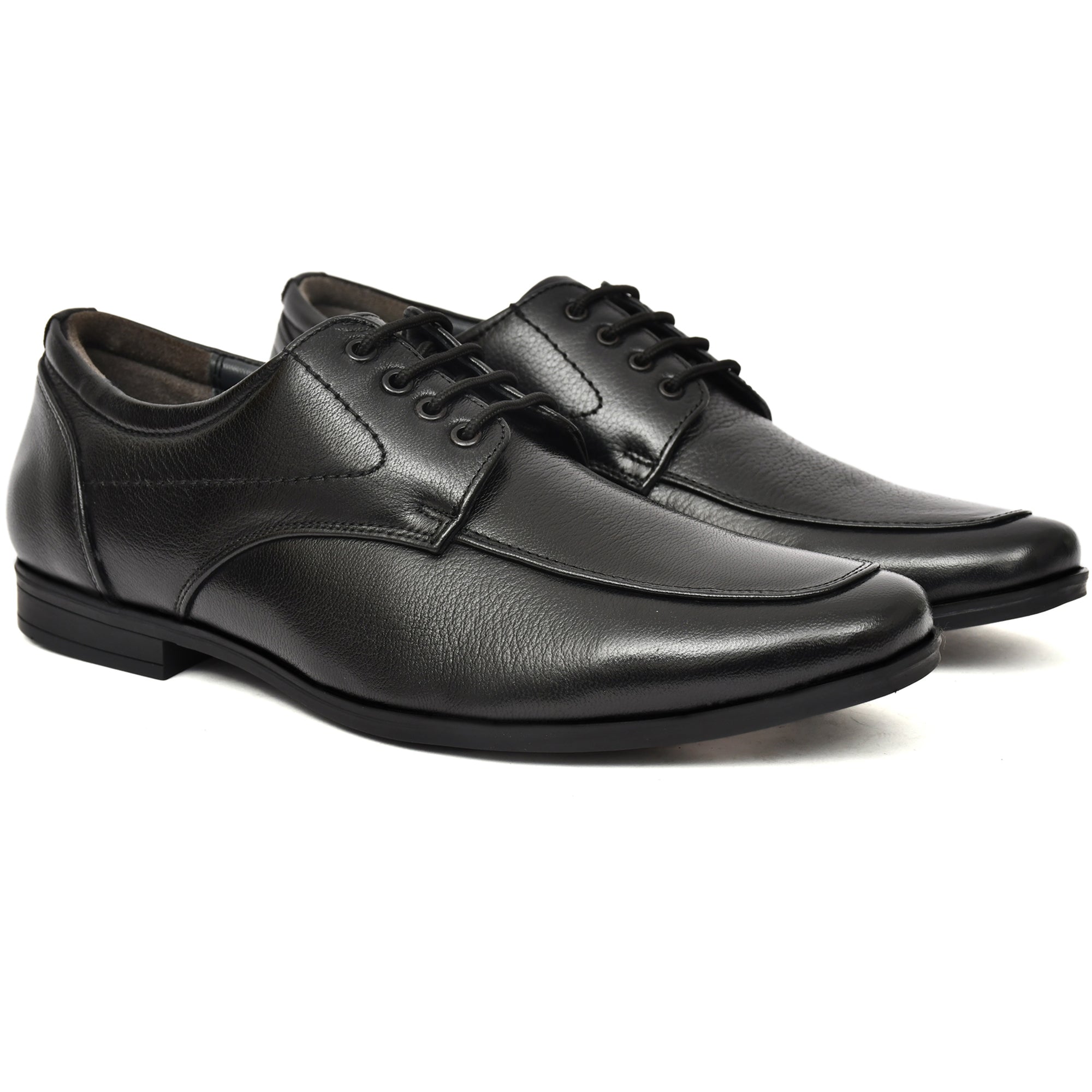 Close-up view of Country Maddox black leather shoe highlighting crocodile print. Close-up view of Country Maddox black leather shoe highlighting crocodile print.