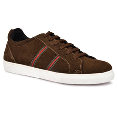Men's brown suede shoe with contemporary stripe detail by Country Maddox Men's brown suede shoe with contemporary stripe detail by Country Maddox