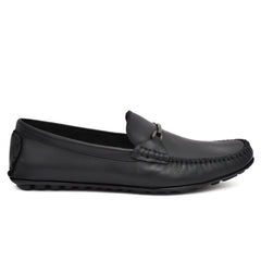 Side view of Black Leather Loafers showcasing flexibility and comfort Side view of Black Leather Loafers showcasing flexibility and comfort