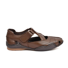 Side view of tan leather sandals by Country Maddox, emphasizing the sleek design. Side view of tan leather sandals by Country Maddox, emphasizing the sleek design.