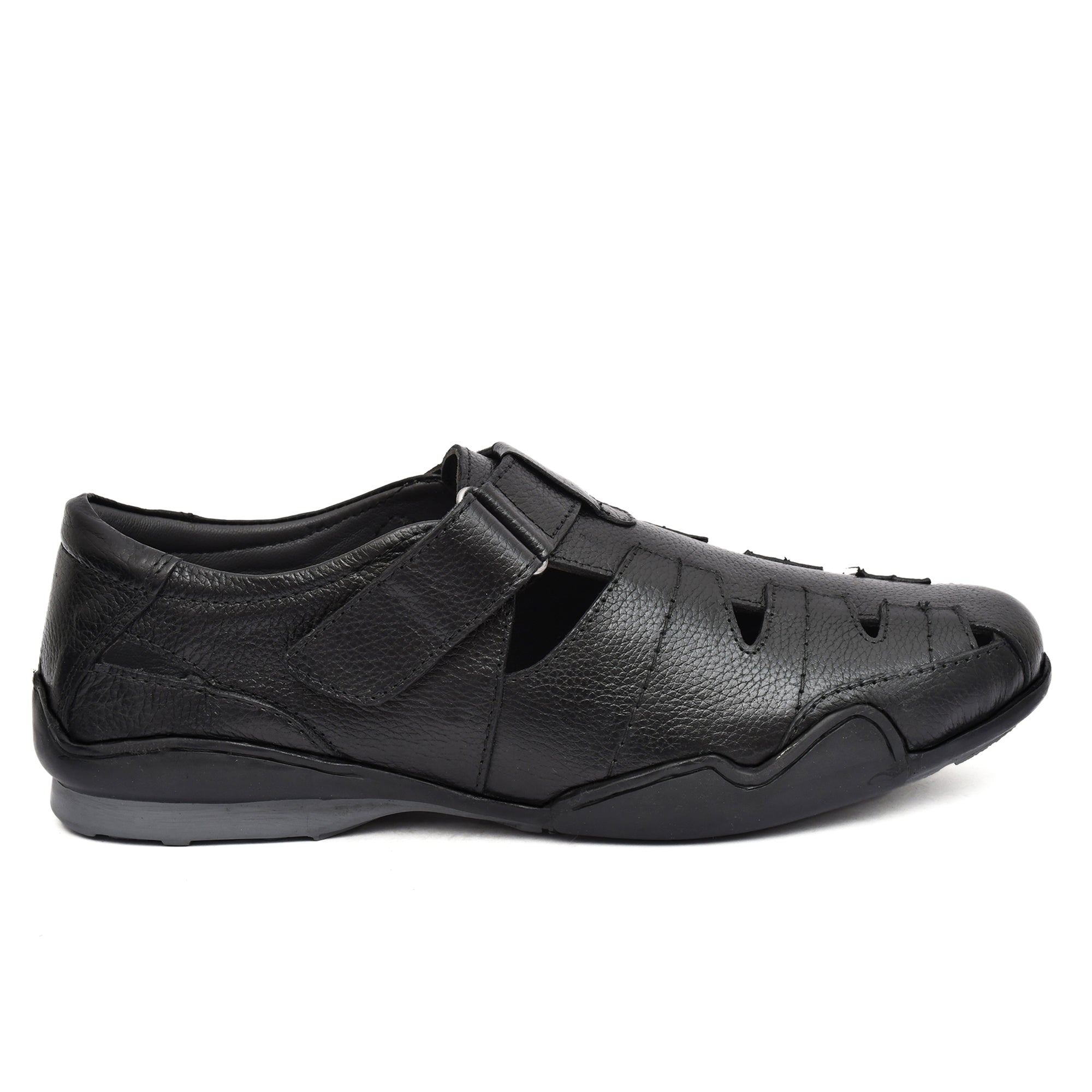 Versatile black leather sandals ideal for casual outings from Country Maddox Versatile black leather sandals ideal for casual outings from Country Maddox