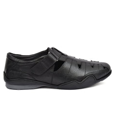 Versatile black leather sandals ideal for casual outings from Country Maddox Versatile black leather sandals ideal for casual outings from Country Maddox
