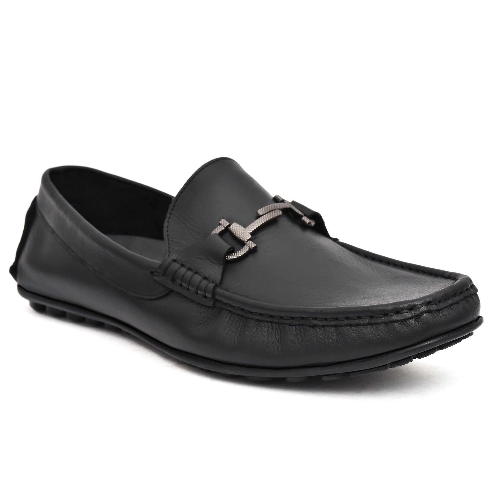 Flexible sole of Country Maddox Black Leather Loafers showcasing comfort. Flexible sole of Country Maddox Black Leather Loafers showcasing comfort.