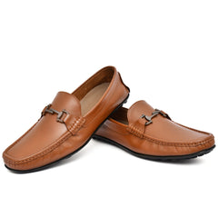 Close-up of the buckle fastening on Country Maddox Tan Leather Loafers, emphasizing secure fit and stylish details. Close-up of the buckle fastening on Country Maddox Tan Leather Loafers, emphasizing secure fit and stylish details.