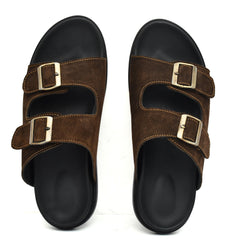 Brown Leather Comfort Slippers Brown Leather Comfort Slippers