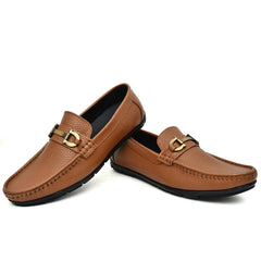 Country Maddox Men's Tan Leather Buckled Loafers Country Maddox Men's Tan Leather Buckled Loafers