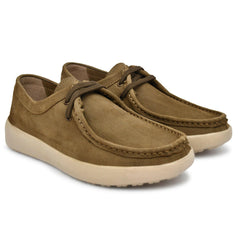 "Stylish Olive NU-buk Leather Lace-up shoes with lightweight EVA sole. "Stylish Olive NU-buk Leather Lace-up shoes with lightweight EVA sole.