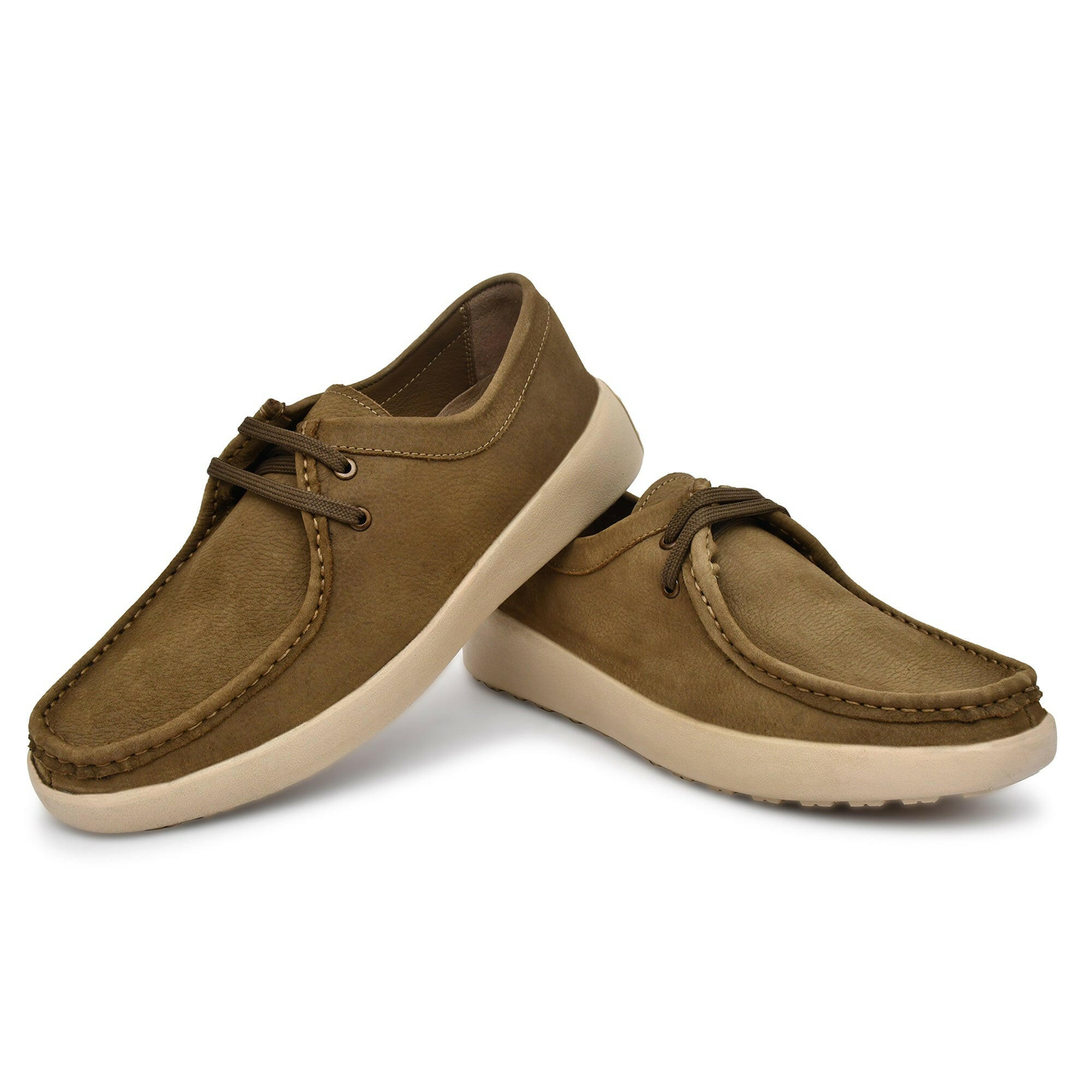 Elegant Olive NU-buk Leather Lace-up shoes perfect for everyday wear. Elegant Olive NU-buk Leather Lace-up shoes perfect for everyday wear.
