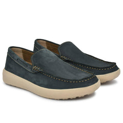 Country Maddox Navy Blue NU-buk Leather Slip-Ons Country Maddox Navy Blue NU-buk Leather Slip-Ons