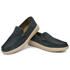 Country Maddox Navy Blue NU-buk Leather Slip-Ons Country Maddox Navy Blue NU-buk Leather Slip-Ons