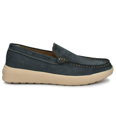 Country Maddox Navy Blue NU-buk Leather Slip-Ons Country Maddox Navy Blue NU-buk Leather Slip-Ons