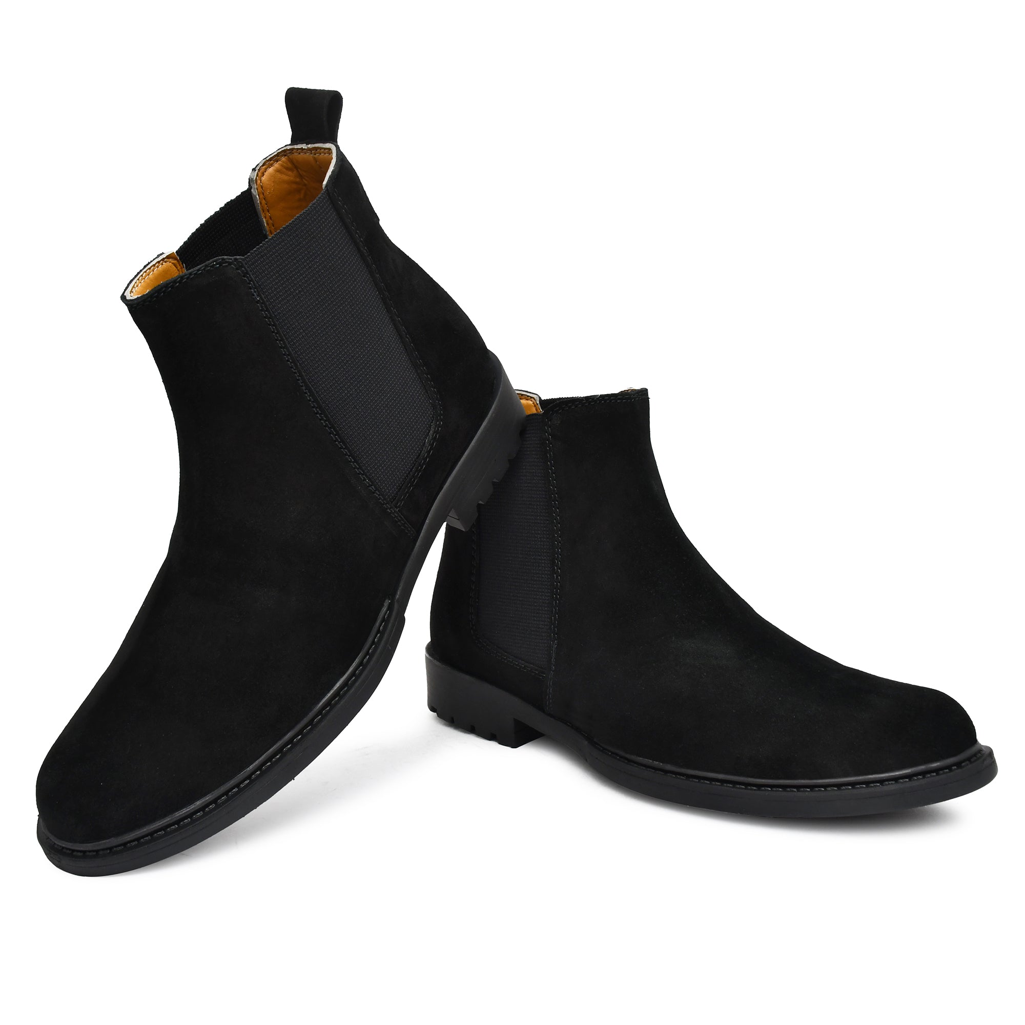 Black sued leather boots, a must-have addition to your wardrobe. Black sued leather boots, a must-have addition to your wardrobe.