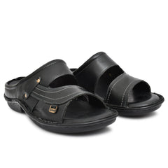 Country Maddox comfortable black leather slippers for men Country Maddox comfortable black leather slippers for men