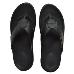 Stylish black V-shaped leather slippers for men from Country Maddox Stylish black V-shaped leather slippers for men from Country Maddox