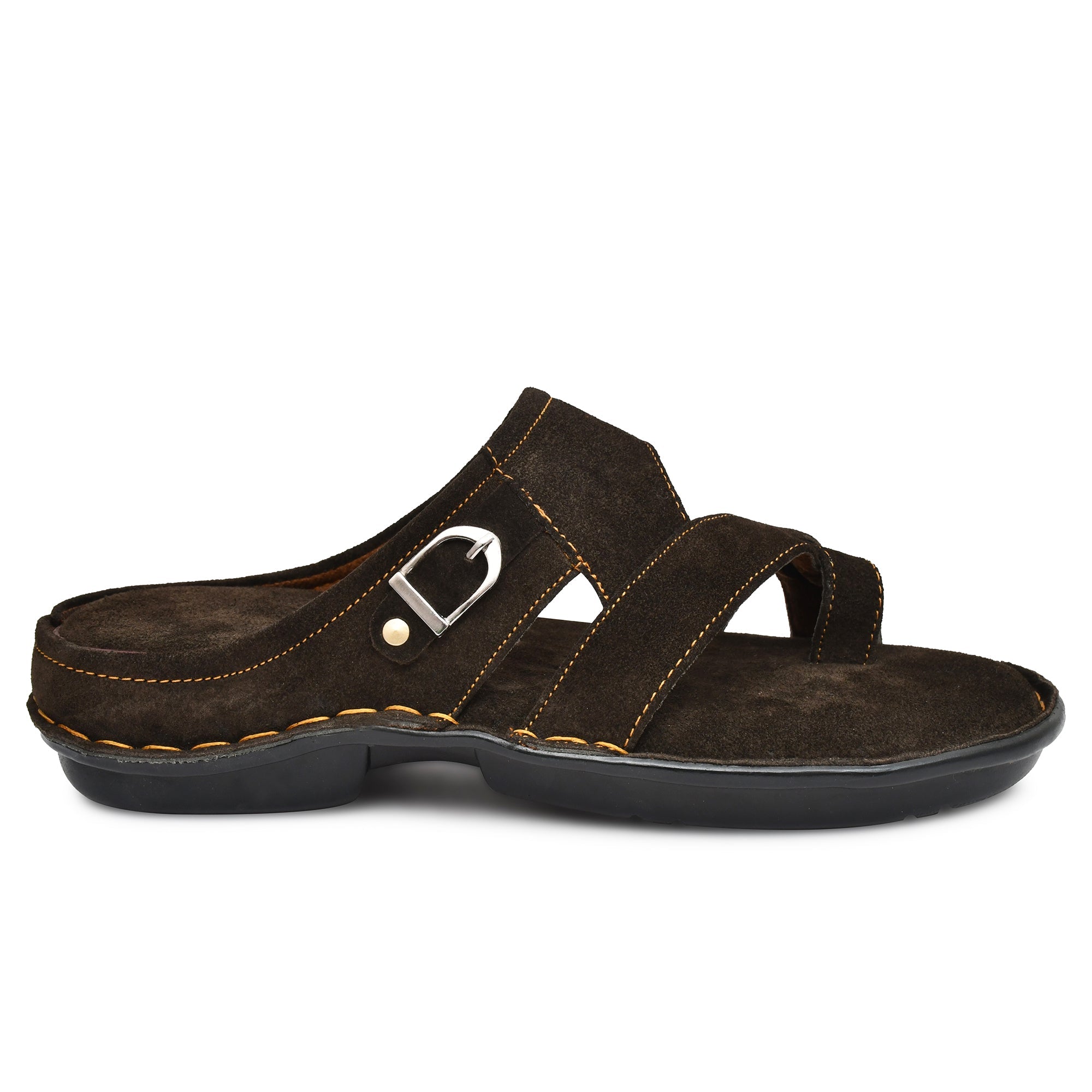 Stylish brown leather slippers designed for men’s comfort Stylish brown leather slippers designed for men’s comfort