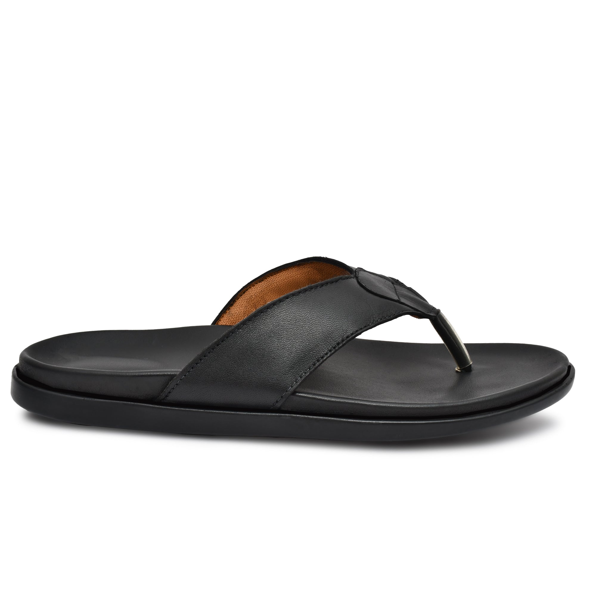 Men’s premium black leather V-shaped slippers from Country Maddox Men’s premium black leather V-shaped slippers from Country Maddox