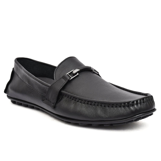 Country Maddox buckled black leather loafers