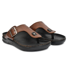 Front view of the Country Maddox leather slipper showcasing the double-strap design