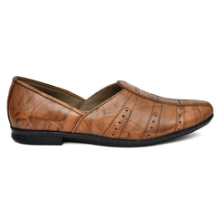 Side view of Country Maddox leather Peshawari in tan, showcasing timeless design