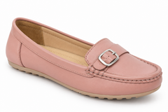 Women's Pink Buckle Detail Loafers – LF 07