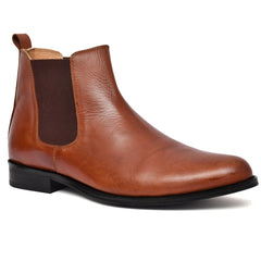 Comfortable tan leather boots featuring a sleek design by Country Maddox.