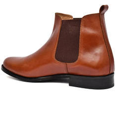 Tan leather boots designed for comfort and style by Country Maddox.