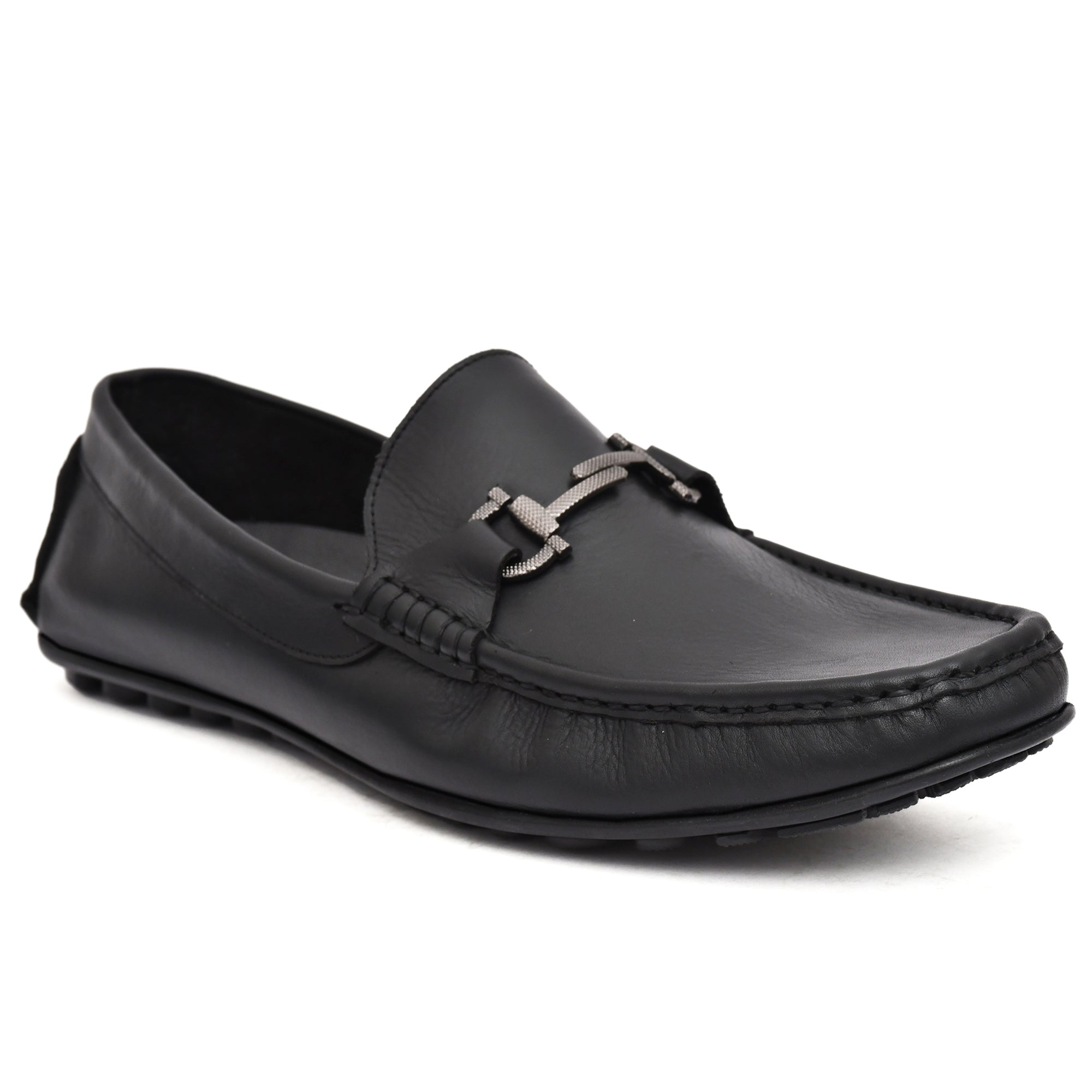 Flexible sole of Country Maddox Black Leather Loafers showcasing comfort.