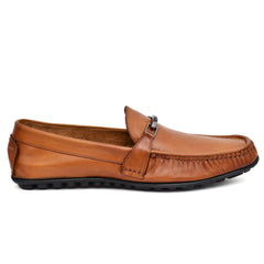 Side view of Country Maddox Tan Leather Loafers, emphasizing their classic loafer style and comfortable fit.