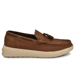 Olive Nubuk Leather Casual Tassel Slip-on by Country Maddox.