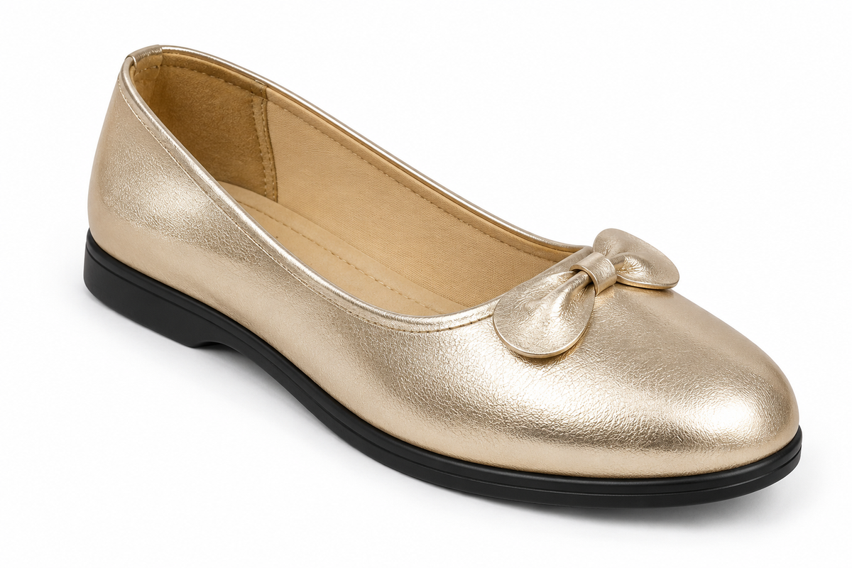 Women's Golden Slip-On Ballerina Flats – BL 01