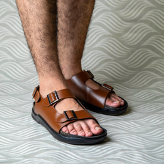 Country Maddox Leather Tan Sandals: Comfort Meets Style